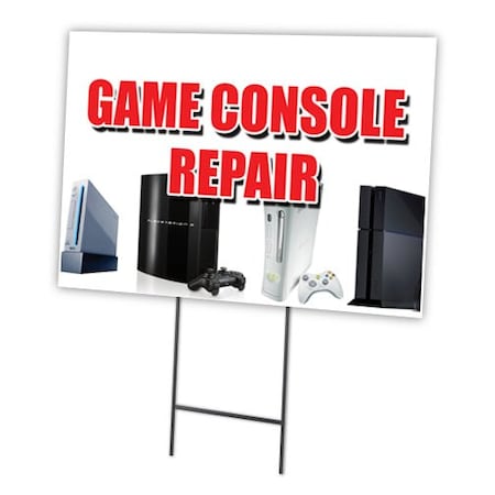 Signmission Game Console Repair Yard Sign & Stake outdoor plastic coroplast window, C-1824 Game Console Repair C-1824 Game Console Repair